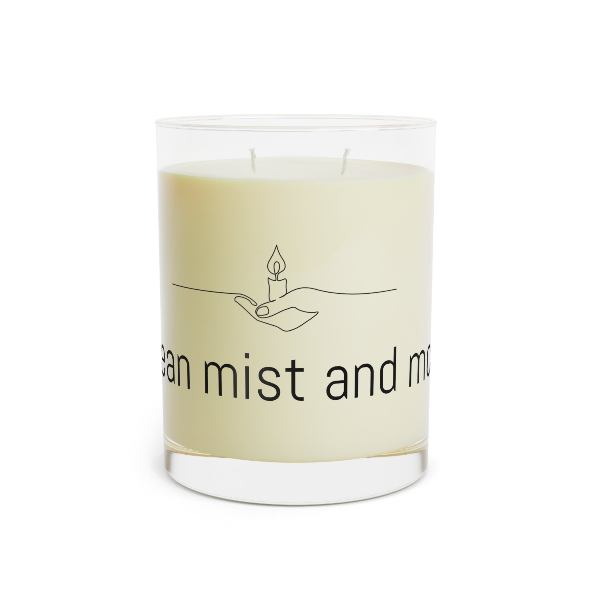 Scented Candle — 11oz Glass Candle. Ocean moss and mist scent