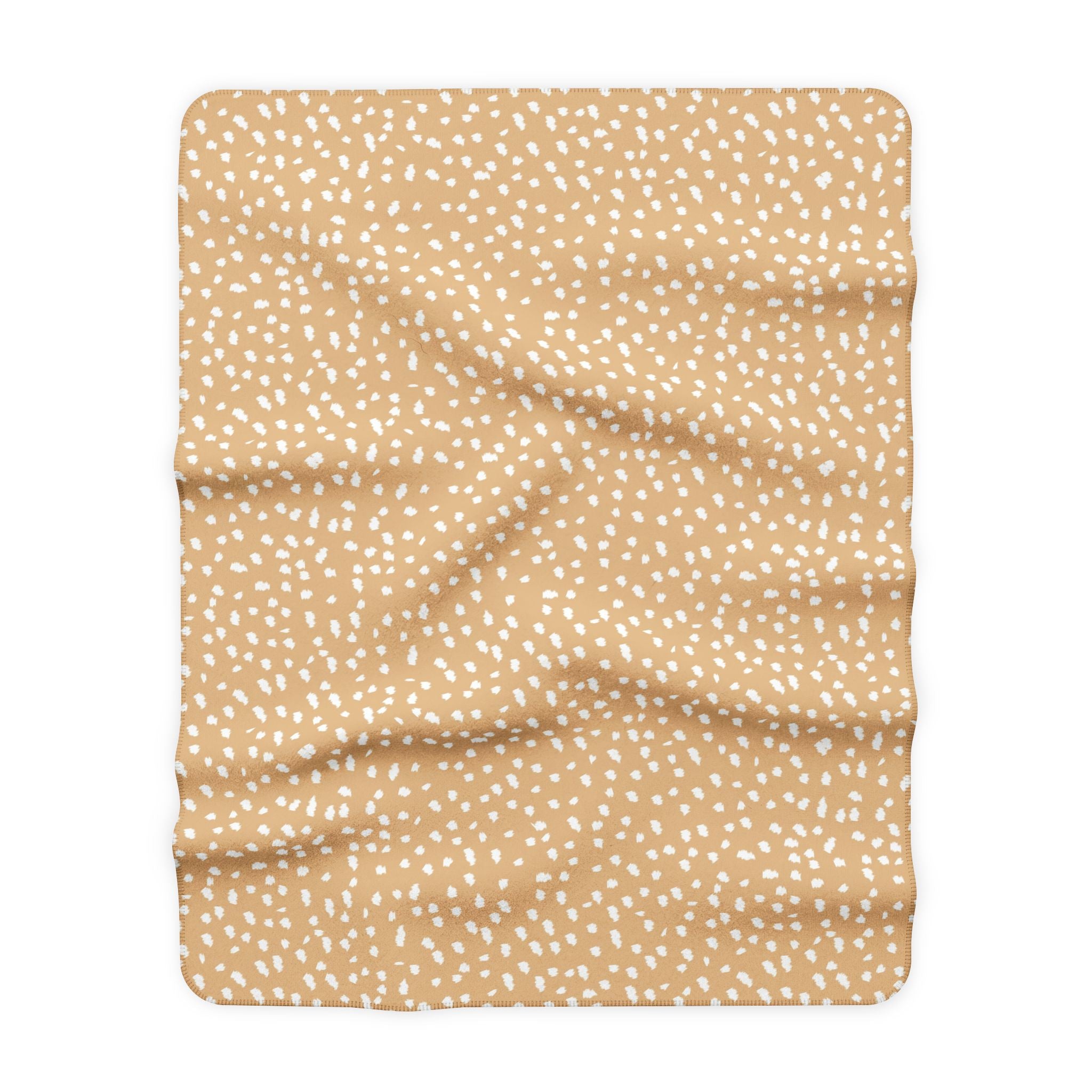 Beige Speckled Sherpa Blanket – Cozy Fawn Dot Throw