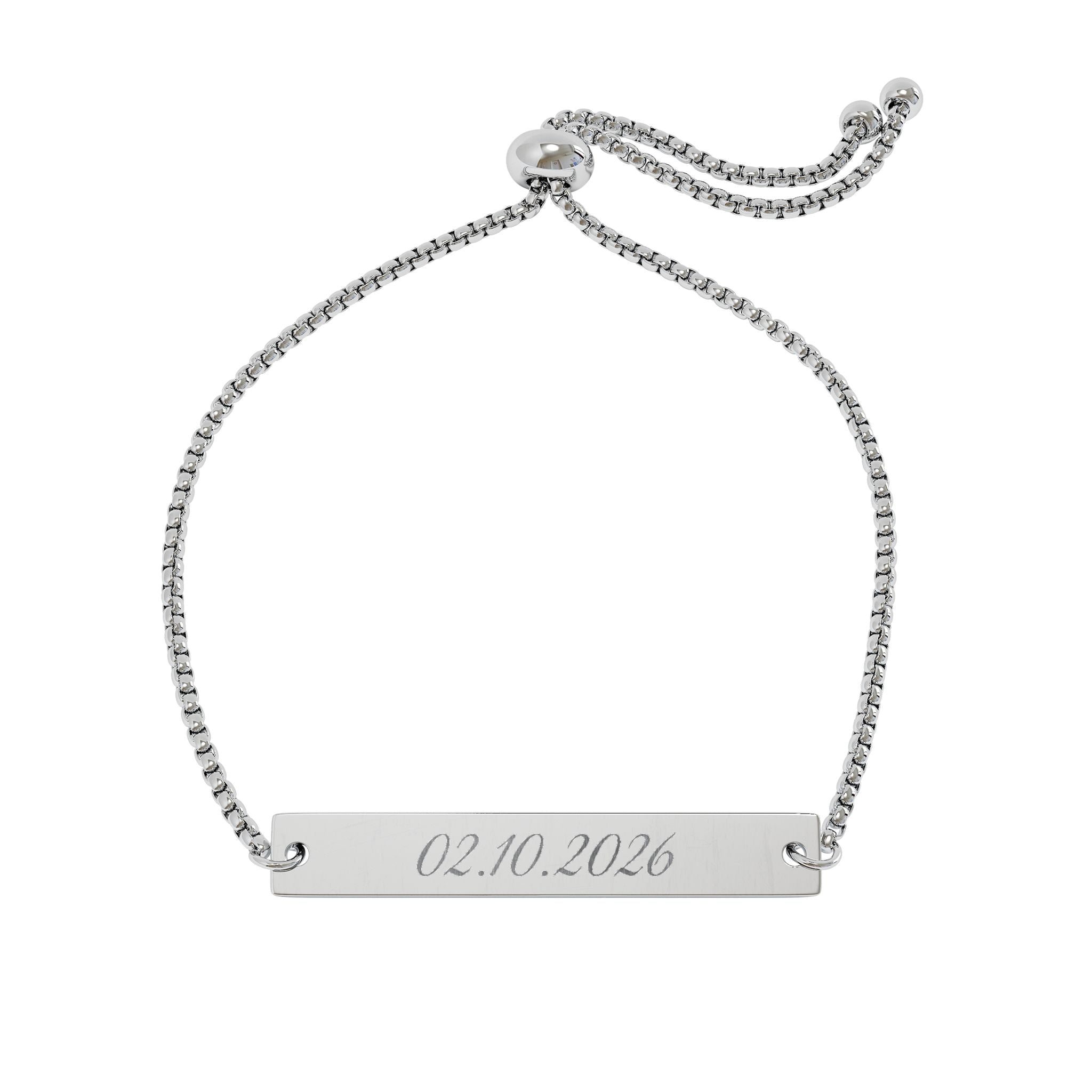 Adjustable Flat Bar Bracelet (Engraving)