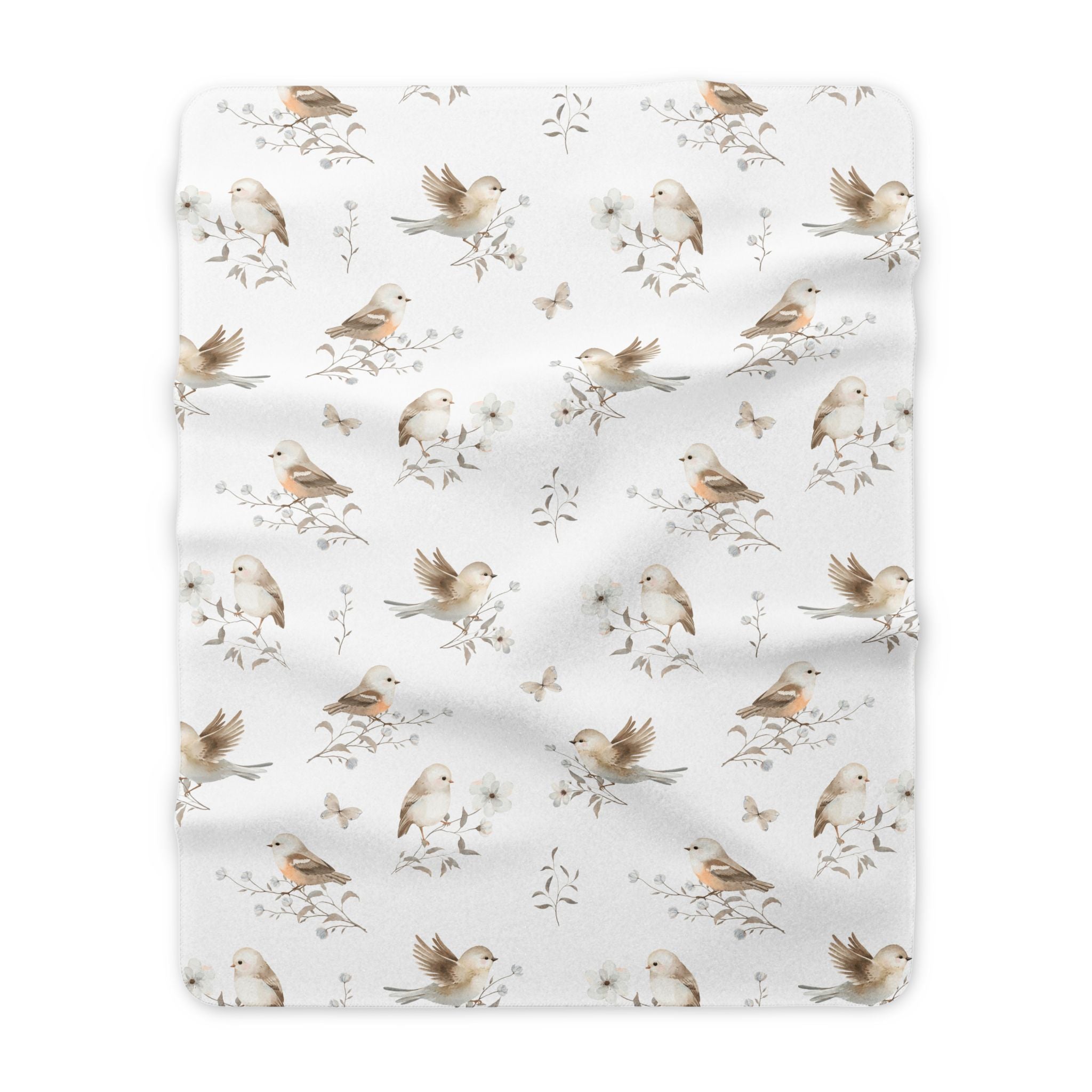 Birds & Blossoms Sherpa Blanket
