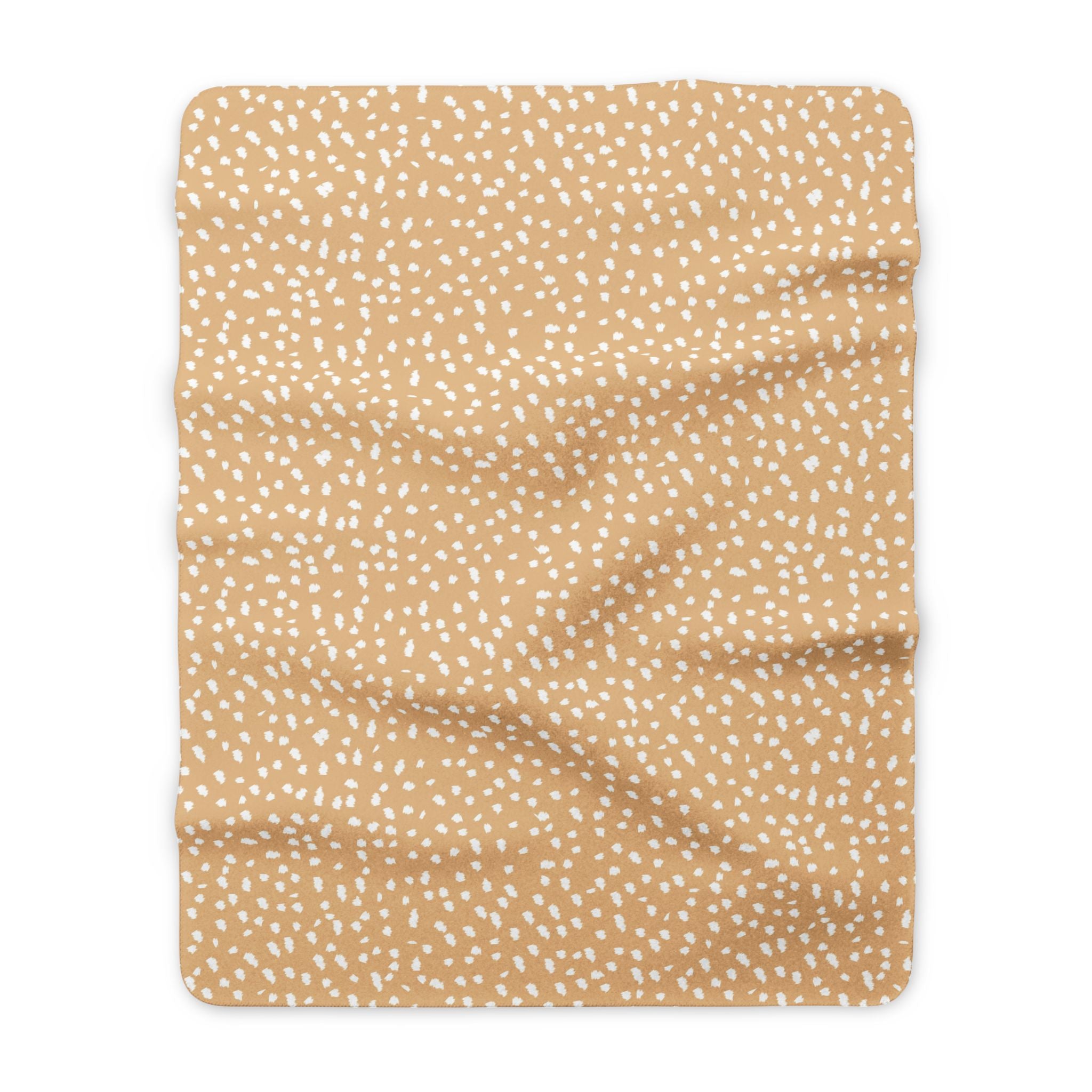 Beige Speckled Sherpa Blanket – Cozy Fawn Dot Throw