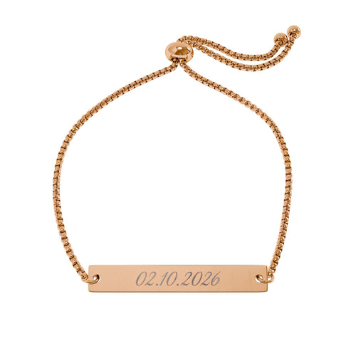 Adjustable Flat Bar Bracelet (Engraving)