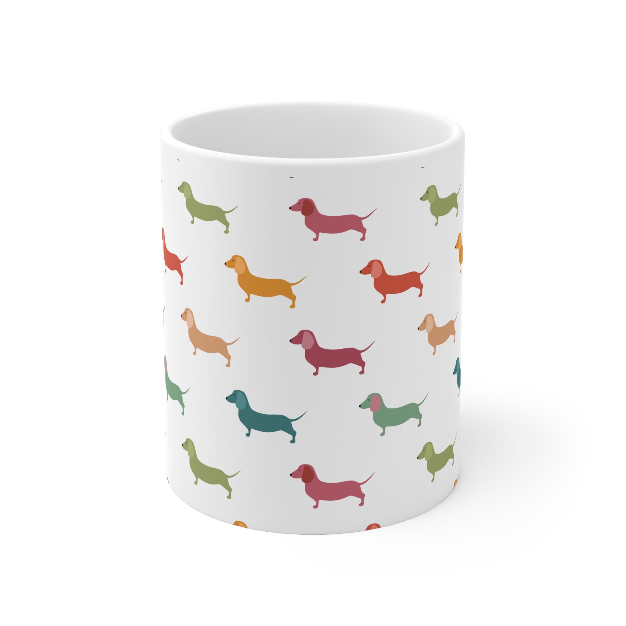 Dachshund Pattern Ceramic Mug — 11 oz
