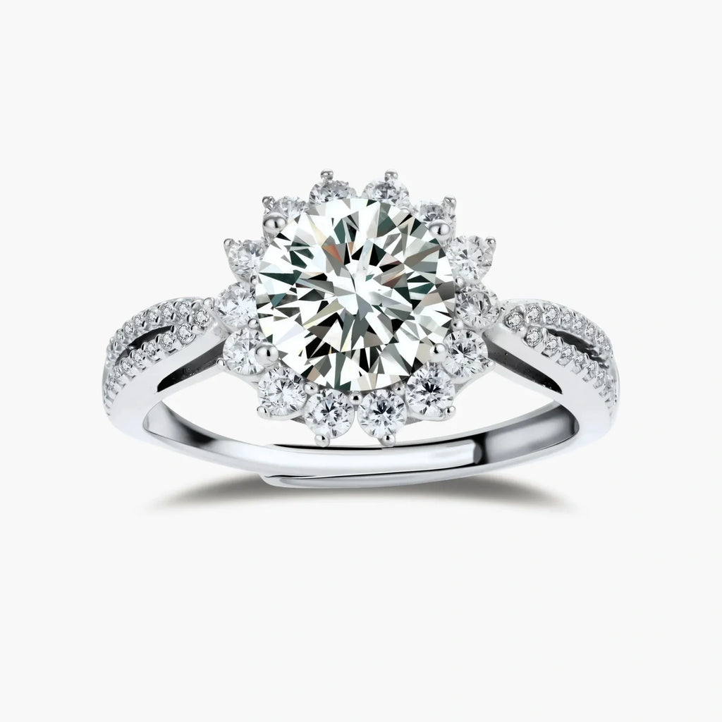 Stellar Halo Moissanite Ring