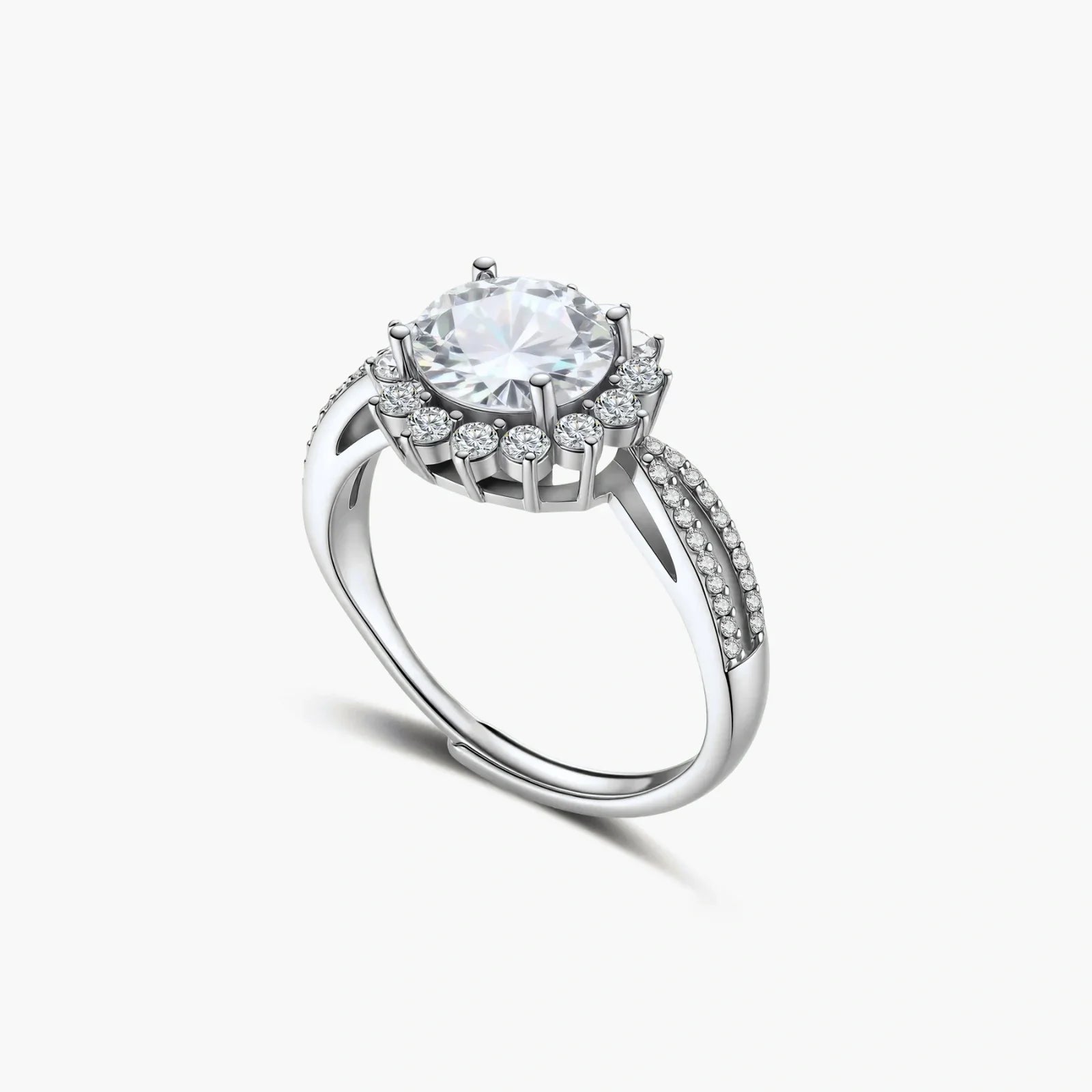 Stellar Halo Moissanite Ring