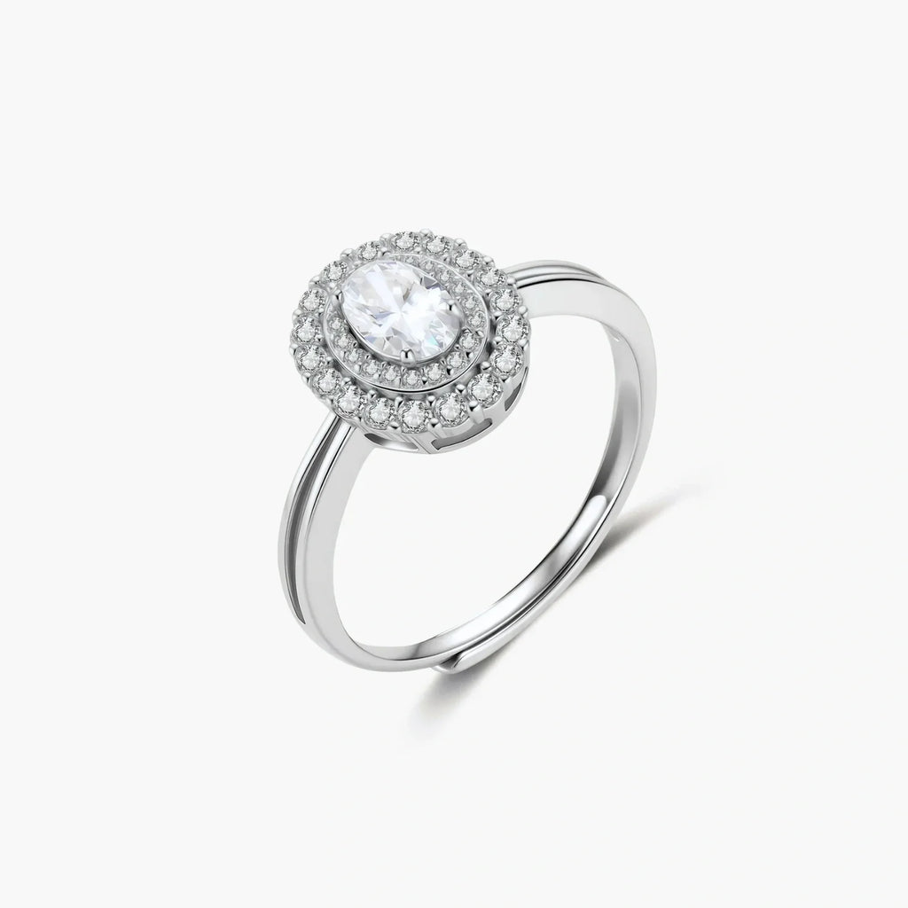 Double Halo Promise Moissanite Ring