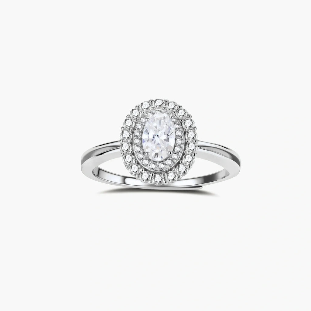 Double Halo Promise Moissanite Ring