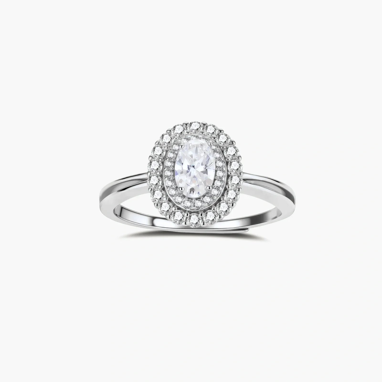 Double Halo Promise Moissanite Ring