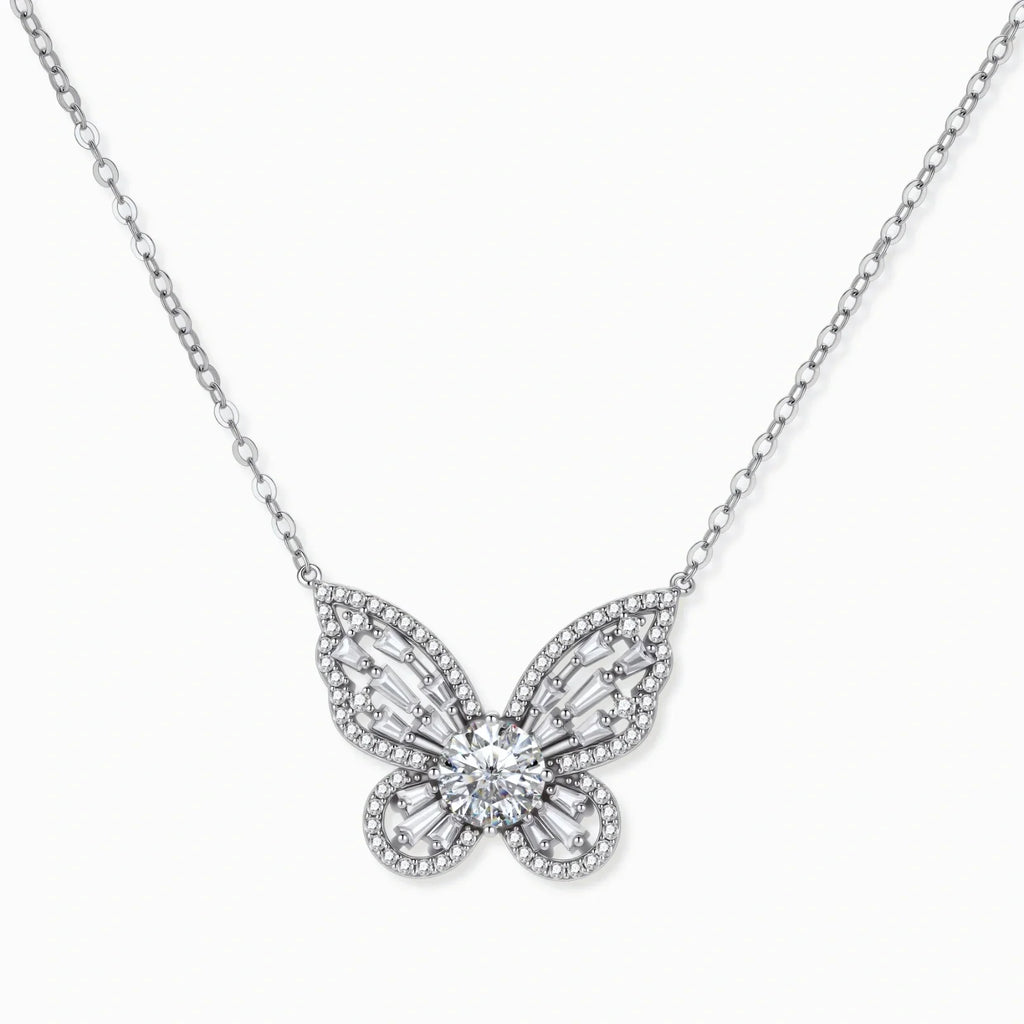 Radiant Butterfly Moissanite Necklace