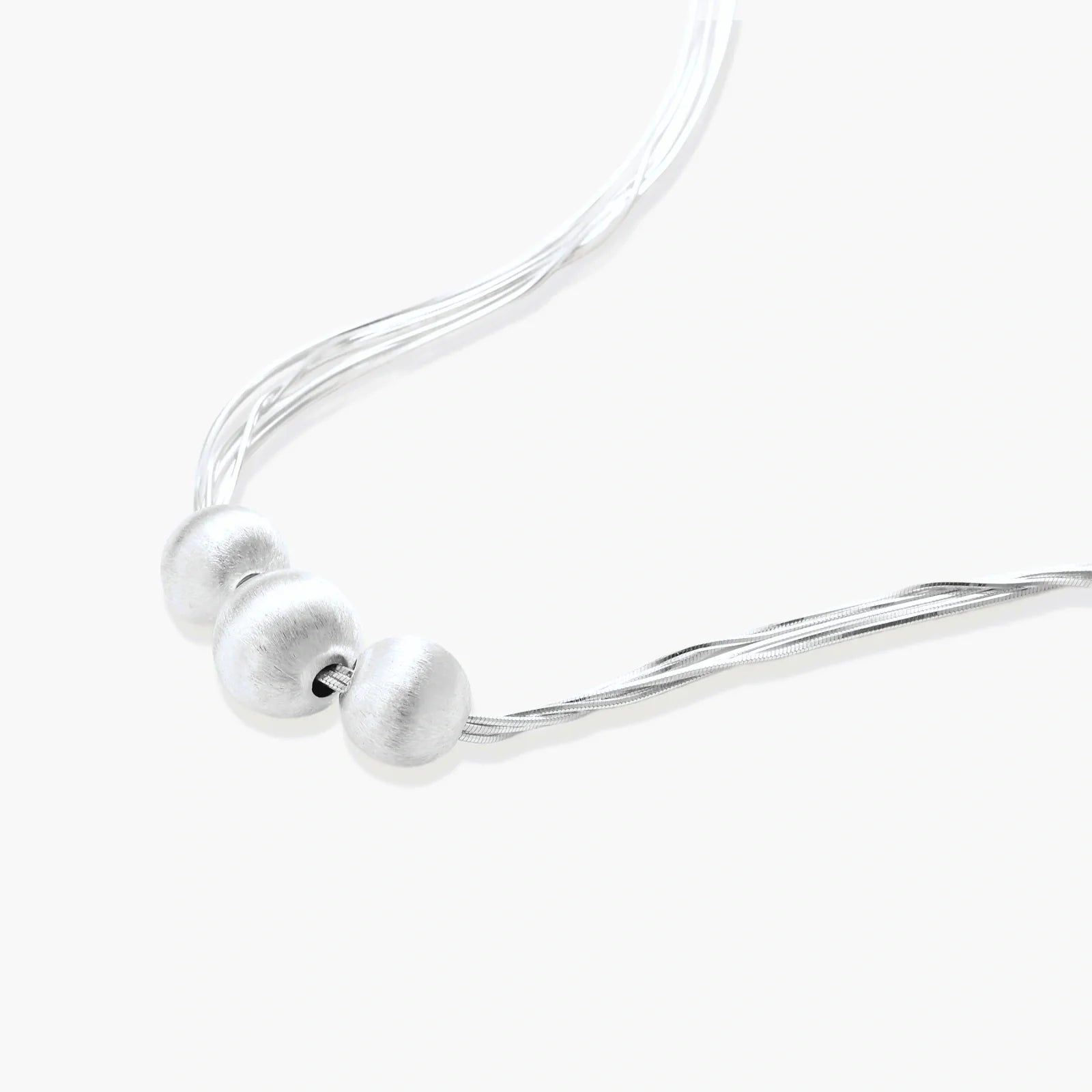 Silver Strand Layers Necklace