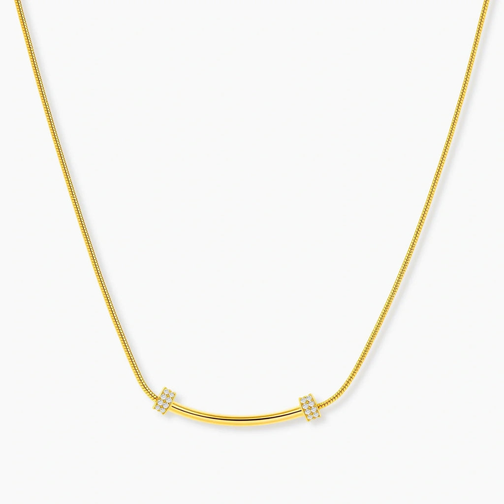 Curved Spark Bar Necklace