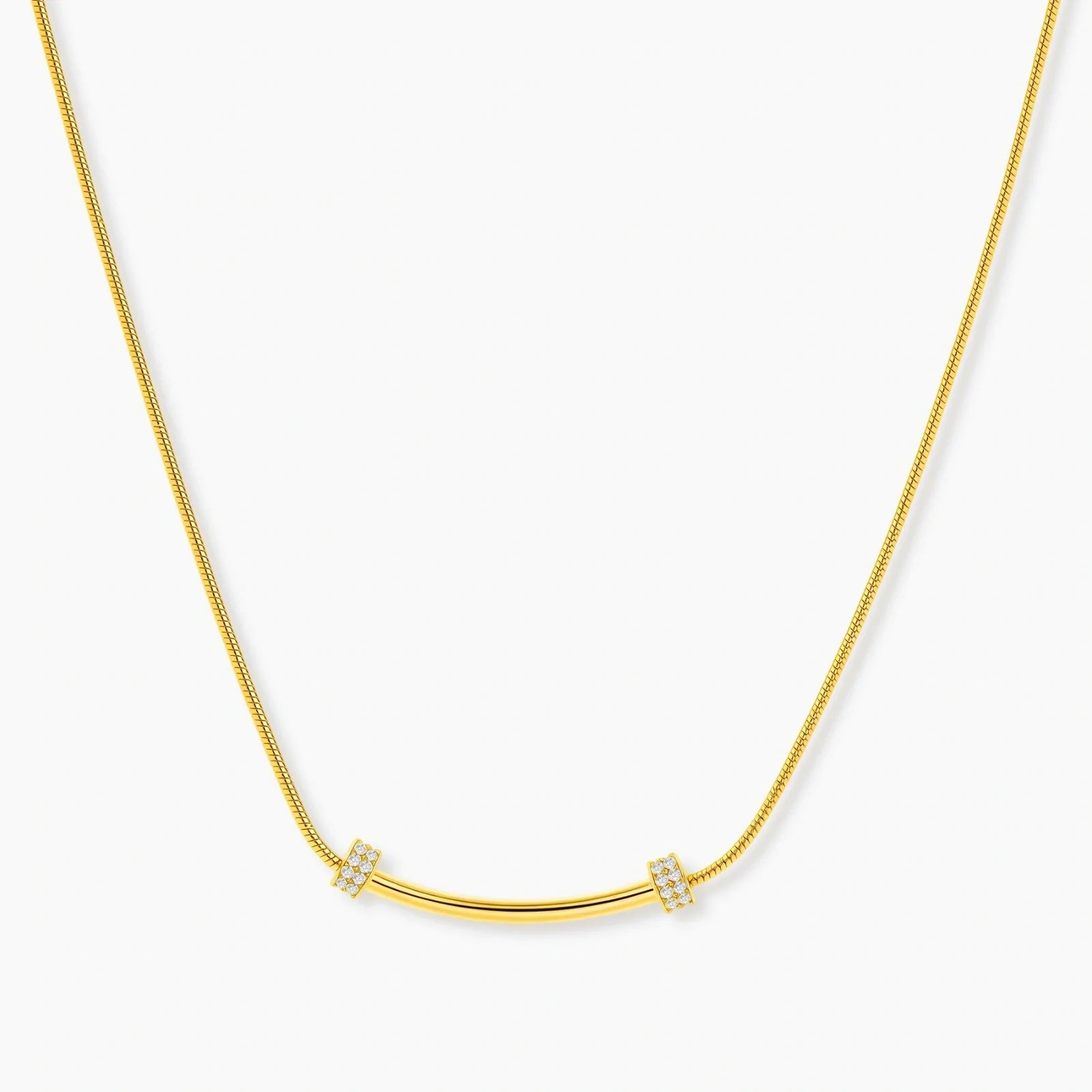 Curved Spark Bar Necklace