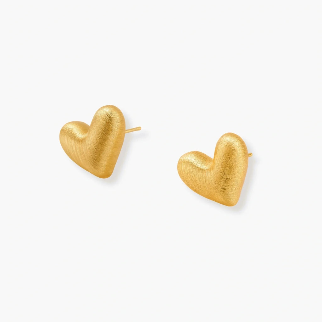 Brushed Heart Studs