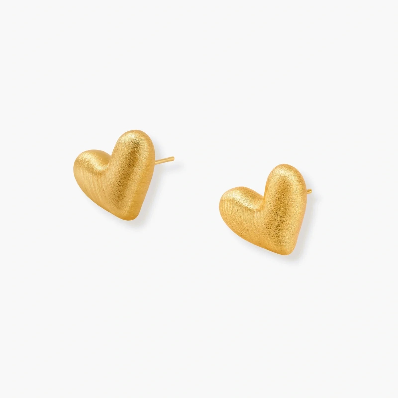Brushed Heart Studs