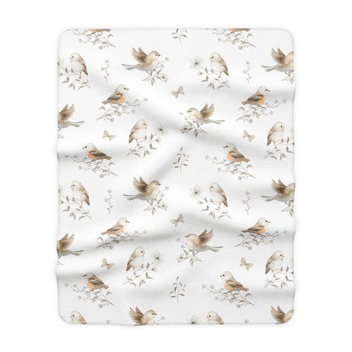 Birds & Blossoms Sherpa Blanket