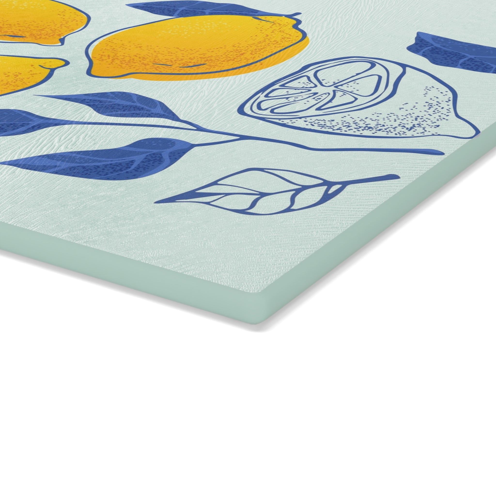 Lemon Grove Glass Cutting Board — Bright Citrus Kitchen Decor