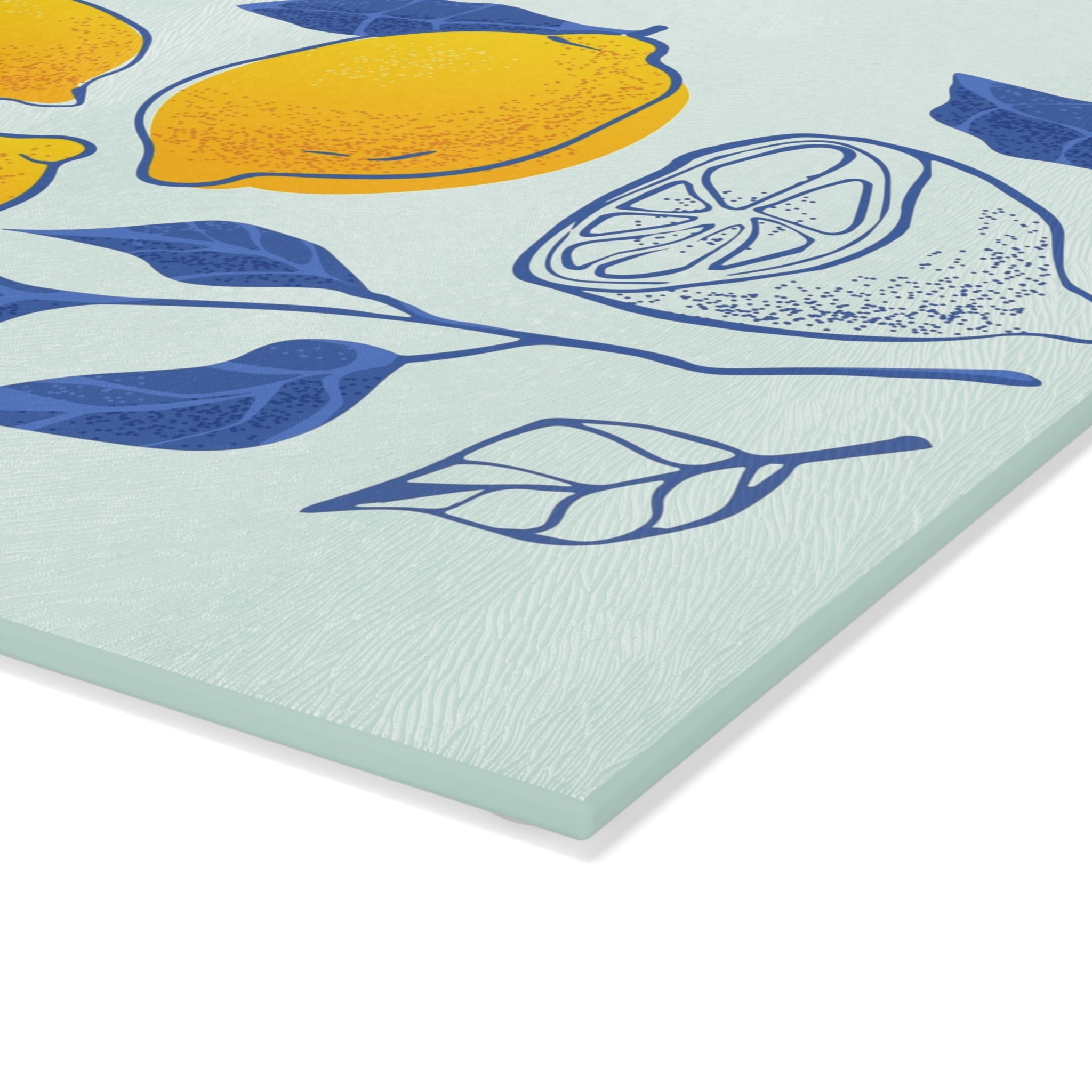 Lemon Grove Glass Cutting Board — Bright Citrus Kitchen Decor