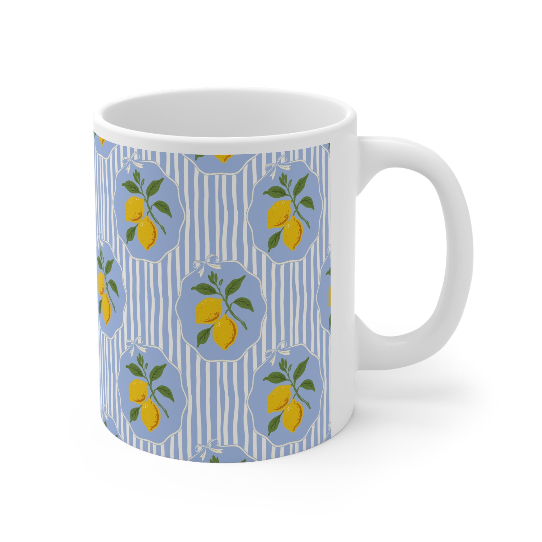 Lemon Pattern Ceramic Mug — 11oz