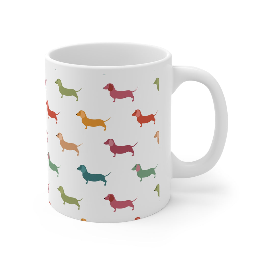 Dachshund Pattern Ceramic Mug — 11 oz