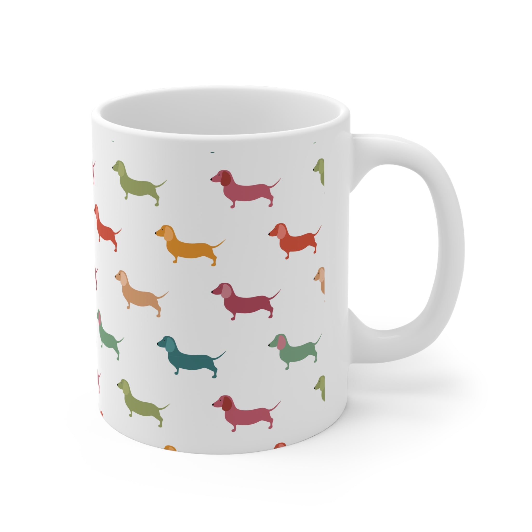 Dachshund Pattern Ceramic Mug — 11 oz