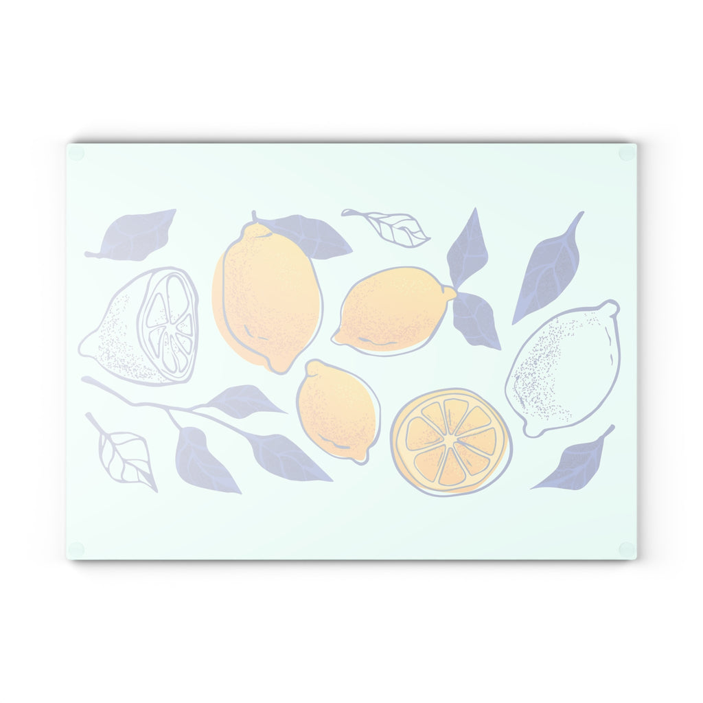 Lemon Grove Glass Cutting Board — Bright Citrus Kitchen Decor