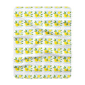Yellow Lemon Floral Sherpa Blanket