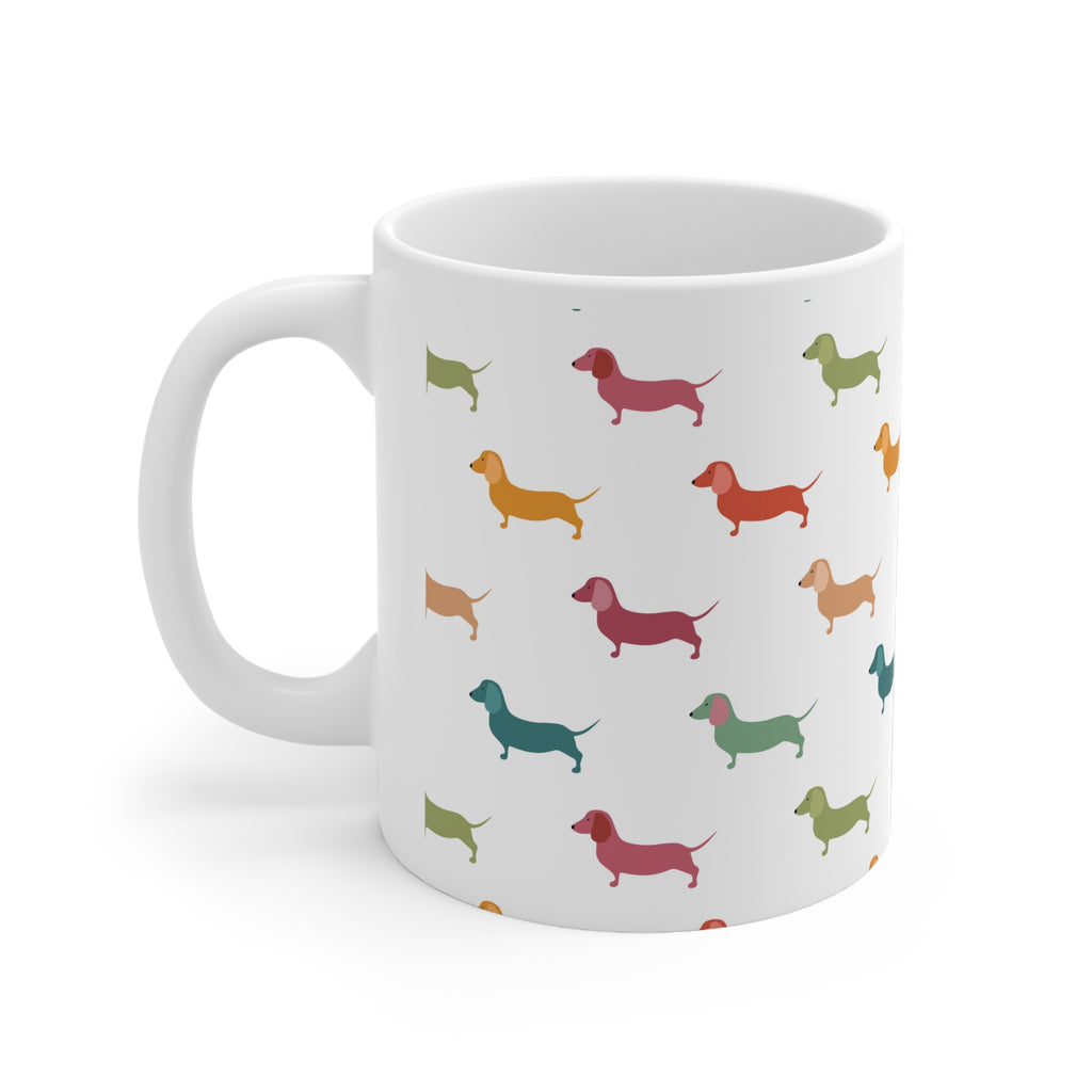 Dachshund Pattern Ceramic Mug — 11 oz