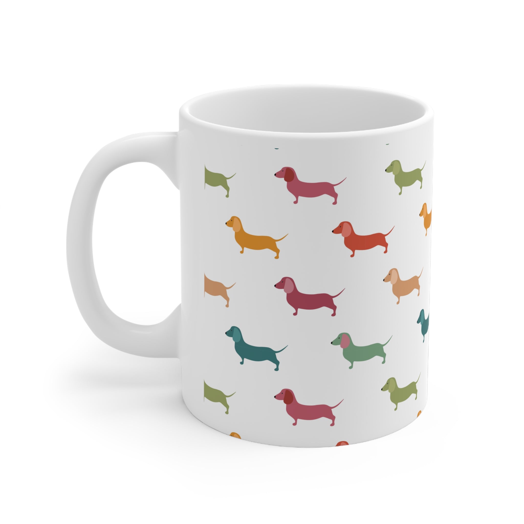 Dachshund Pattern Ceramic Mug — 11 oz